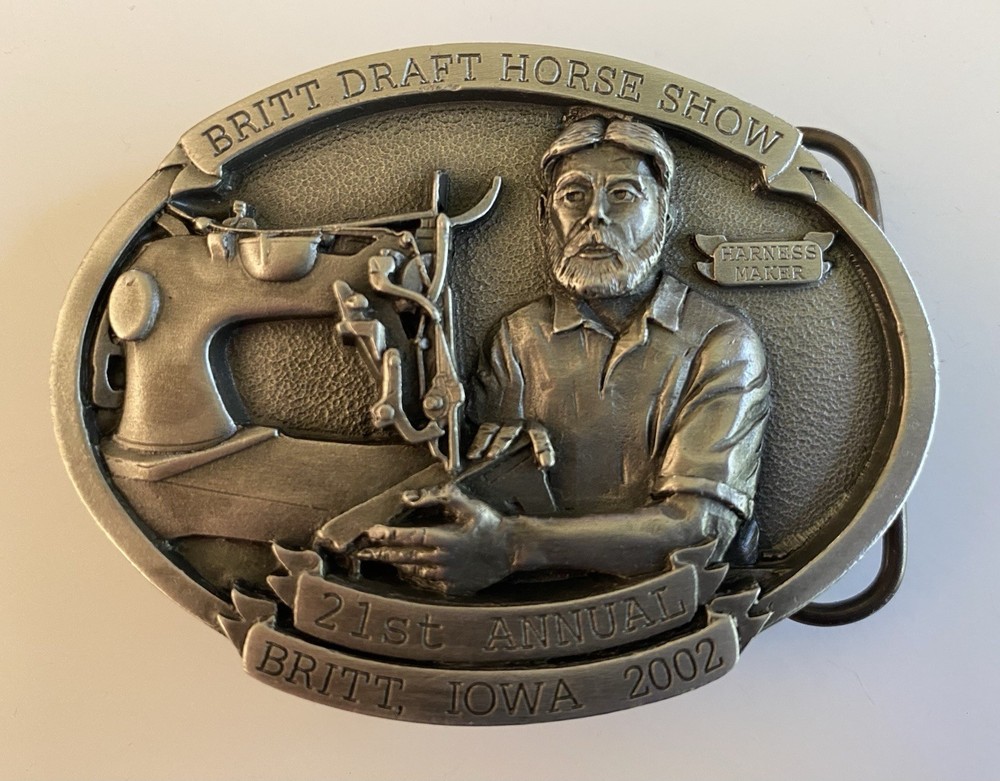 Rare Belt Buckle – 2002 21st Anniversary Britt Iowa Draft Horse Show #ed of 250