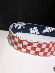 VANS OFF THE WALL BELT & BUCKLE RED CHECK BLUE FLORAL DESIGN
