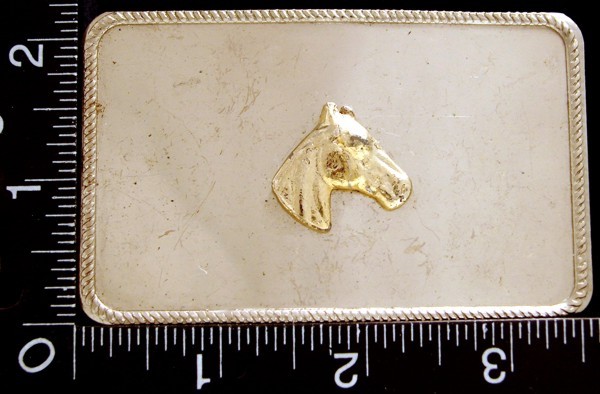 LL22162 VINTAGE ***HORSE HEAD*** ROPE EDGE WESTERN BELT BUCKLE