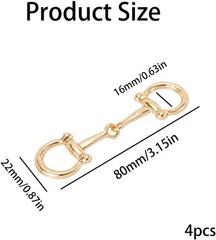 4pcs Horse Bit Buckle, Double Silk Scarf Ring, D-Ring Snaffle Bit Connectors for