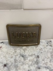 Vintage Metal Belt Buckle, Luck&rsquo;s, Country Style Foods, Groceries, Food, 3&Prime; x 2&Prime;