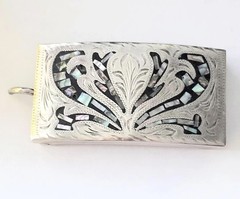 Buckle, Alpaca Mexican Silver and Abalone inlaid