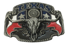 Texas Belt Buckle Gift Set – Longhorn Skull Texas Flag Western Belt Buckle
