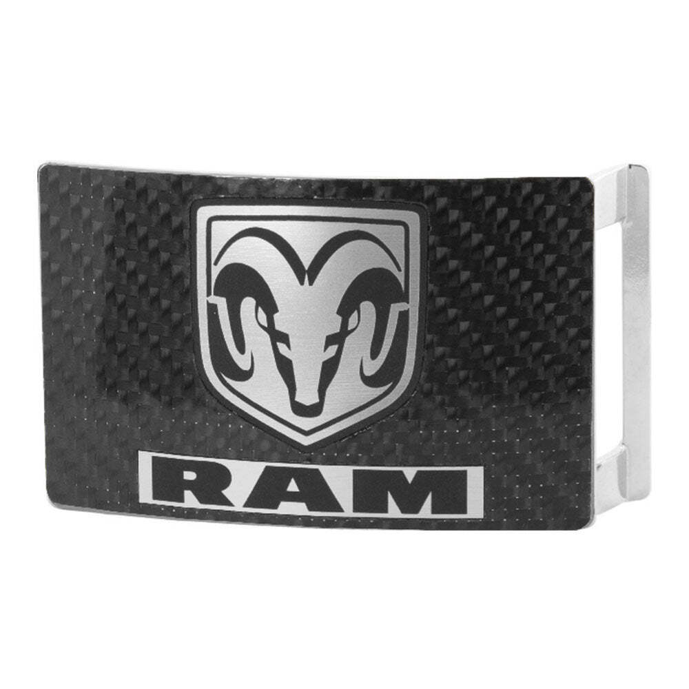 Carbon Fiber Brushed Metal Ram Rock Star Buckle Official Licensed
