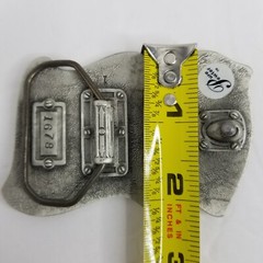 Mexican Flag Belt Buckle, Enamel Pewter, 3-1/4&Prime; x 2-1/4&Prime;, Buckle Bakery, New