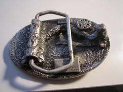 1985 HORSE THEME BELT BUCKLE HIGH RELIEF – HEAVY – GW-13