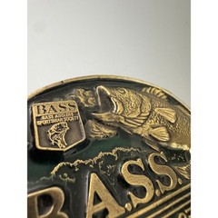 Vintage 1986 B.A.S.S. Member Belt Buckle Great American Buckle Co Fishing Brass