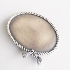 Vintage Silver Plated Western Ropes Oval Custom Blank Belt Buckle