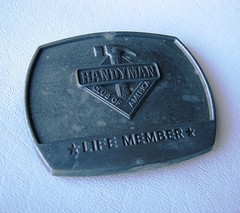 Handyman Club of America Vintage 1996 Belt Buckle Life Member Western Cowboy