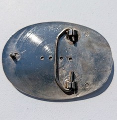 Vintage Belt Buckle Made in USA Black & Silver Western Style 3- 1/2&Prime; X 2- 3/4&Prime;