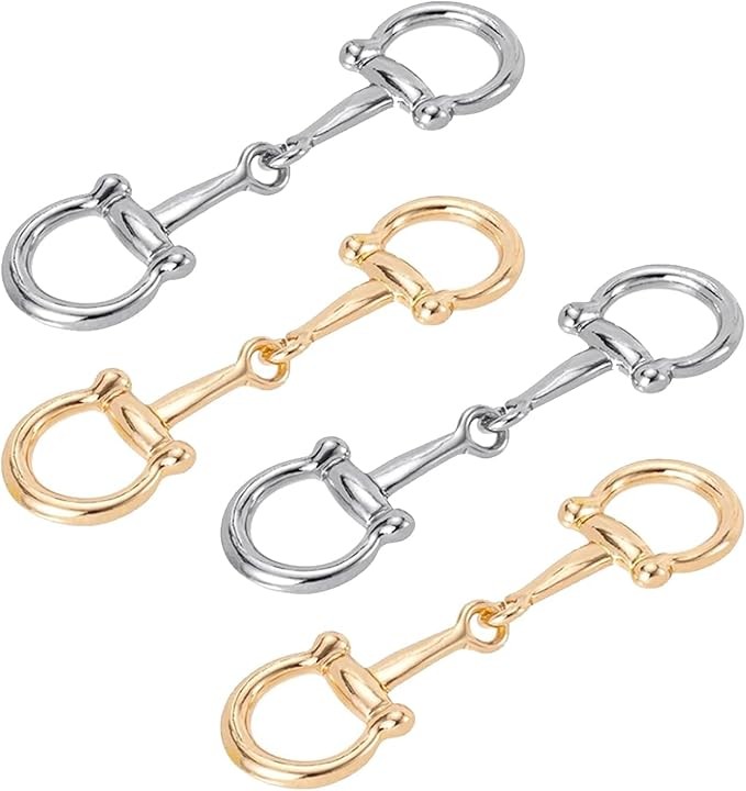 4pcs Horse Bit Buckle, Double Silk Scarf Ring, D-Ring Snaffle Bit Connectors for
