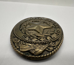VTG Tony Lama Texas State Series Belt Buckle Solid Brass Lone Star State SEAL