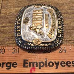 VTG Vintage Gist Bronze NBHA National Barrel Horse Nebraska Champion Belt Buckle