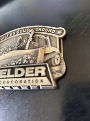 Vintage Collectible Elder Corporation Solid Ground Pewter Belt Buckle