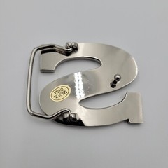 S Initial Brushed Chrome Belt Buckle 2 1/2&Prime; x 2&Prime; Up To 1 1/4&Prime; Belt