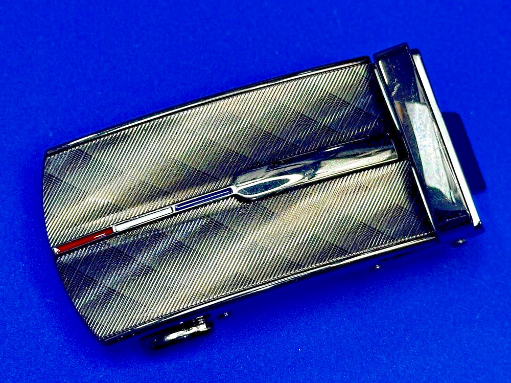 Mens Replacement Dress Style Nos Belt Buckle – Red White Blue Stripe