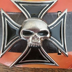 Metal Skull Belt Buckle Chopper Skeleton Gothic Biker Costume Mens Women Unisex