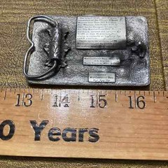 Vintage Pewter Mid Continental Railway Museum Wisconsin Engine Train Belt Buckle