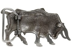 Western Buckle Antique Gold Lady Bull Engraved Belt Buckle Fits 1-1/2&Prime; wide Belt