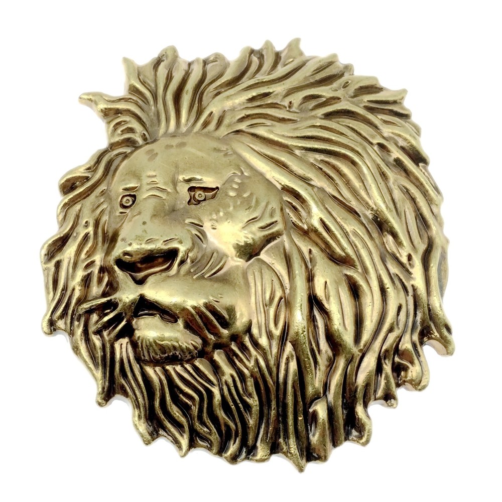 Lion Belt Buckle Western Cowboy Native American Motorcyclist (HLN-04-G)