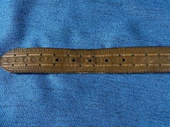 Fossil Belt Hammered Design With Metal Studs Brass Buckle Size Medium