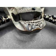 Pirate Skull Head Crossbones with Rhinestone Accent Gothic Punk Belt Buckle