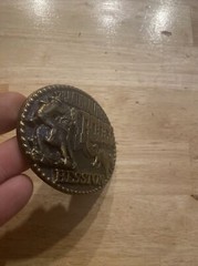 Hesston Rodeo Vintage Belt Buckle Solid Metal Western Collector SOLID METAL 1978