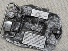vintage MONTANA belt buckle NATIVE AMERICAN western INDIAN buffalo EAGLE cowboy