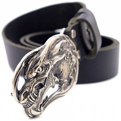 German silver belt buckle Jormungands Head, Scandinavian Dragon, Jörmungandr