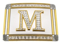 Initial M Belt Buckle Multiple Style Real Rodeo Western Letter Cowboy Men Women