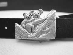 Koala Bear with Baby Silver Tone Belt Buckle for Jeans Leather Belt