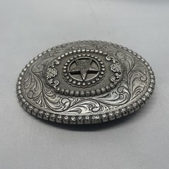 M&F Western Nocona Silver Star & Filigree Swirl Oval Belt Buckle