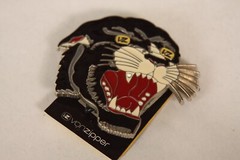 VonZipper The Pantha Belt Buckle Vintage Original VonZipper Enameled Panther Cat