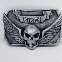 Vintage EASYRIDERS BIKER Metal Belt Buckle SKULL WINGS Chopper Bike Motorcycles