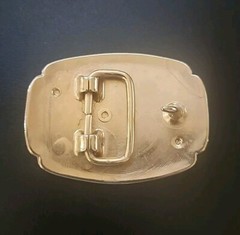 Unique Vintage 1980&rsquo;s Western Gold & White Belt Buckle