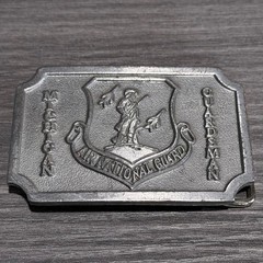 Vtg Michigan Air National Guard Belt Buckle Hit Line USA Military Silver Tone