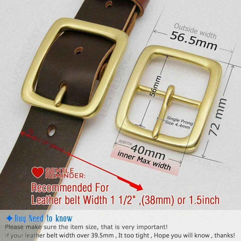 1 1/2&Prime; Solid Brass Belt Buckle,Vintage Replacement Belt Buckle Wide for 38mm lot