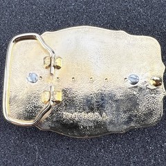 Vintage Monogram LW Fancy Gold Flake Western Cowboy Belt Buckle – Made in USA
