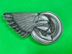 Eagle Head Wing Skull Motorcycle Wheel Rim Biker Punk Vibe Belt Buckle