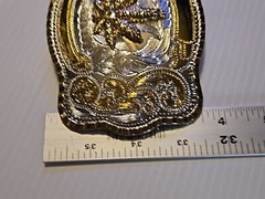 GOLD & SILVER (IN COLOR ONLY) LARGE RODEO WESTERN MARIJUANA Metal Belt Buckle