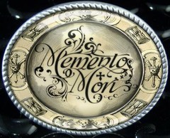 Victorian Memento Mori Belt Buckle – Gothic Silver Handmade Artisan – 132-4