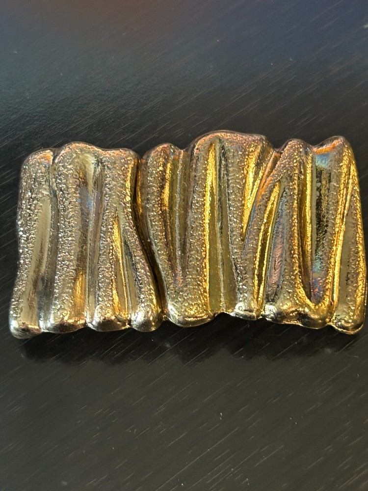 Vintage Collectible Gold Tone Two Piece Metal Buckle