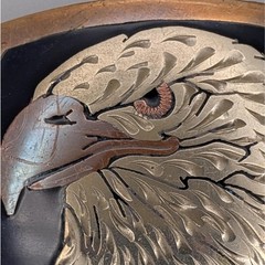 Vintage Alaska Bald Eagle Belt Buckle Handcrafted USA Mixed Metal Western 2.5&Prime;