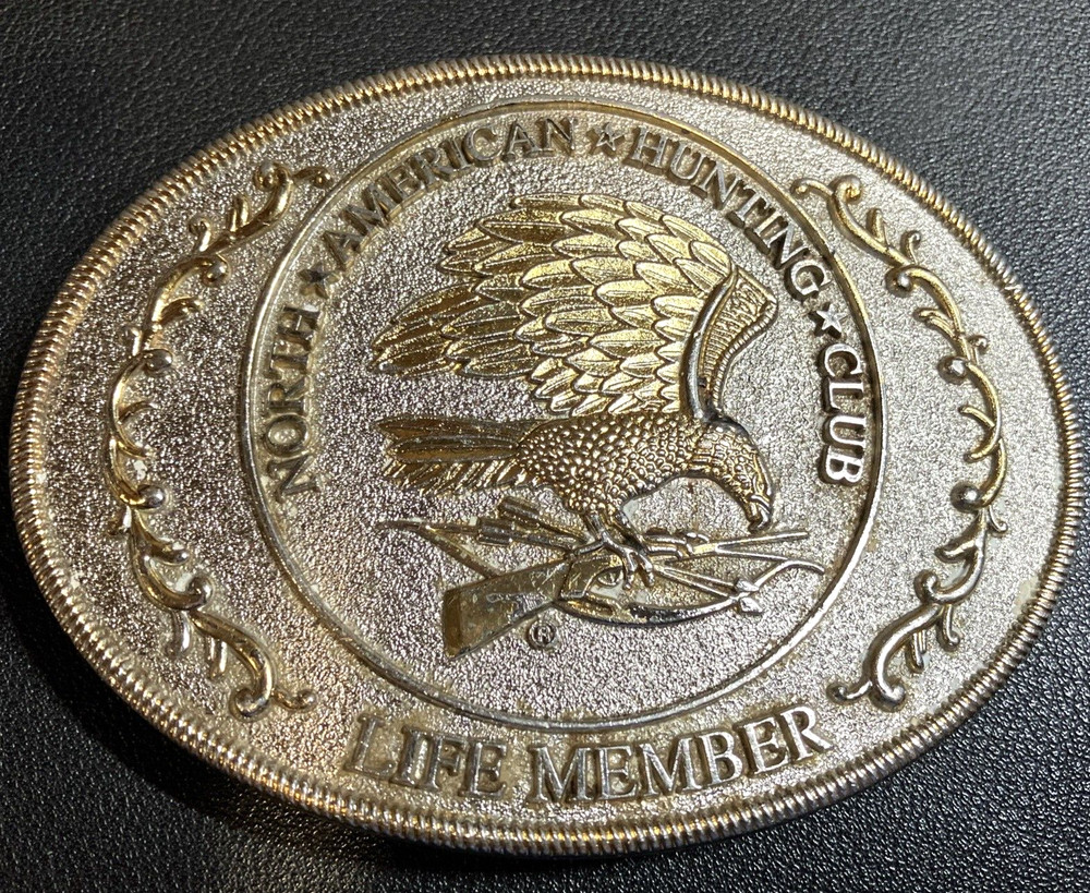 North American Hunting Club Life Member Buckle Silver and Gold