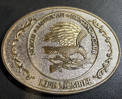 North American Hunting Club Life Member Buckle Silver and Gold