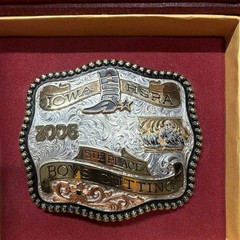 Gist Silversmiths 2006 Iowa HSRA 5th Place Boys Cutting Engraved Western Buckle