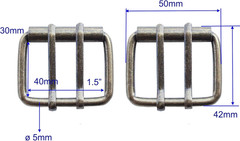 4 Pieces 40Mm Roller Belt Buckle,1½ Inch Double Pin DIY Leathercraft Hardware G