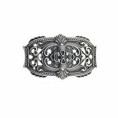 Gothic King Heart Belt Buckle Victorian Steampunk Style Antique Silver