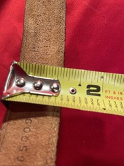 Tommy Hilfiger Mens Leather Brass Crest Belt Brown Size 32 Vintage