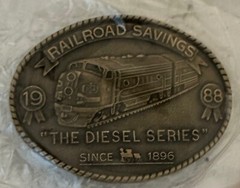 Vintage 1988 Railroad Savings The Diesel Series Train Belt Buckle New